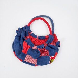Vintage GUESS George Marciano patchwork bucket bag denim bandana print gingham